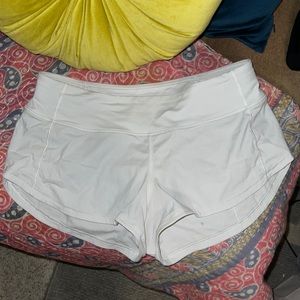 White Lululemon Speed up shorts